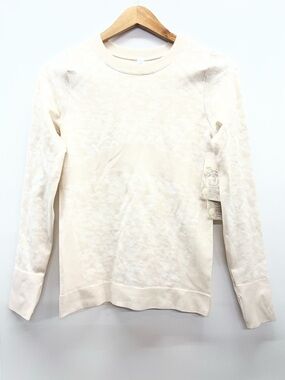 Sage Collective Activewear Crewneck Long Sleeve Top in Light Cream‎